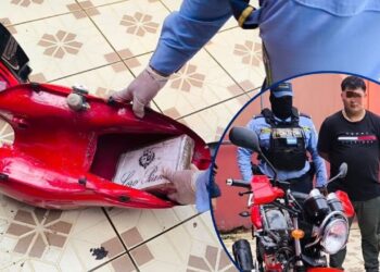 ¡No le salió la vuelta! Motociclista llevaba un kilo de cocaína “camoteado” en el tanque