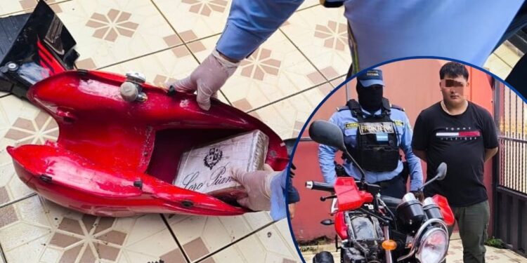 ¡No le salió la vuelta! Motociclista llevaba un kilo de cocaína “camoteado” en el tanque