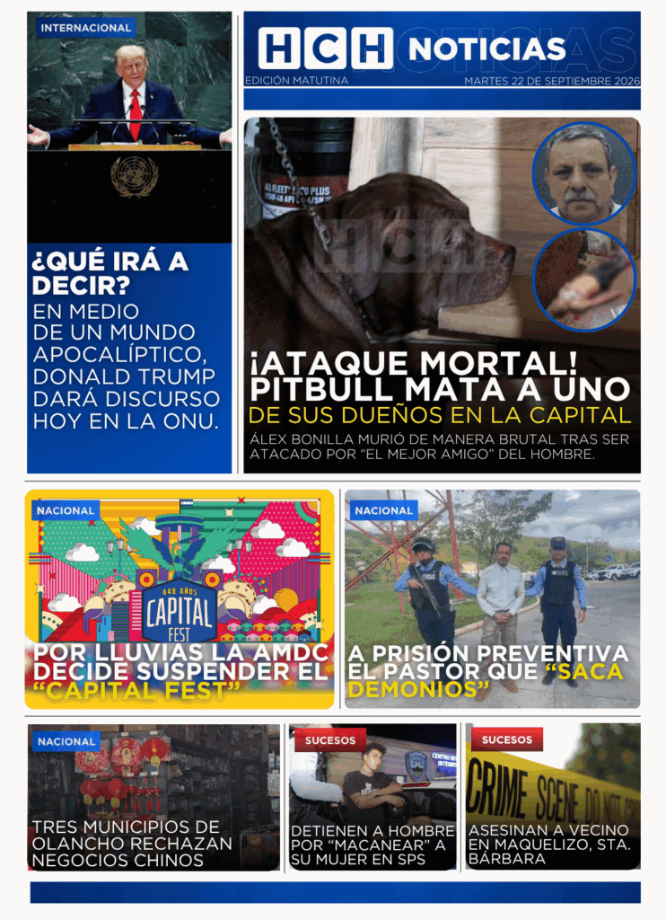 Portada HCH martes 22 de septiembre 2026 Edición Matutina