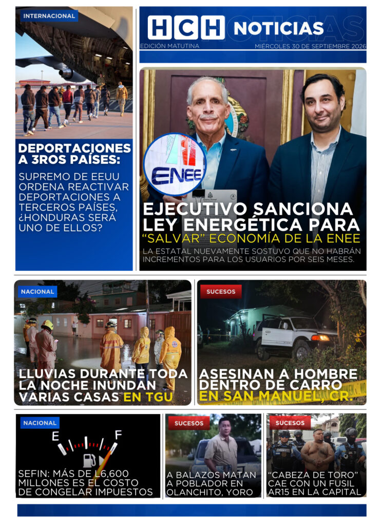 Portada HCH miércoles 30 de septiembre 2026 Edición Matutina