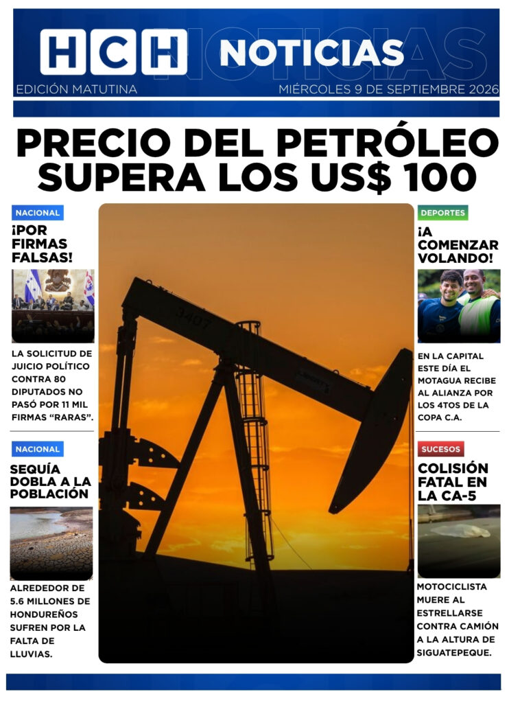 Portada HCH miércoles 9 de septiembre 2026 Edición Matutina