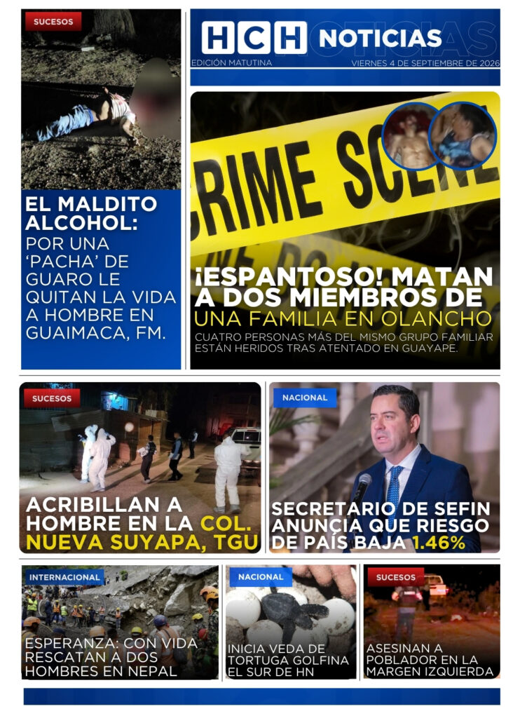 Portada HCH viernes 4 de septiembre 2026 Edición Matutina