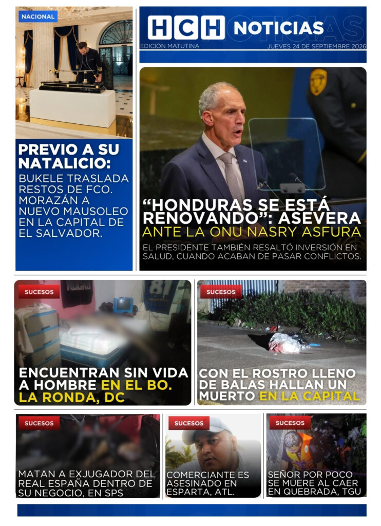 Portada HCH jueves 24 de septiembre 2026 Edición Matutina