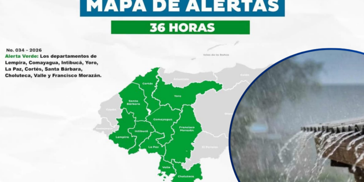 COPECO amplía alerta verde a 10 departamentos y mantiene vigilancia en el Distrito Central por lluvias