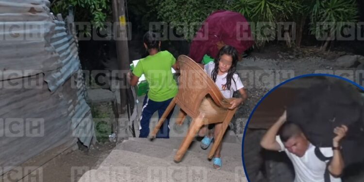 ¡El colmo! Policía llega a “custodiar” familias desalojadas por pandilleros de la 18 en colonia Villa Nueva
