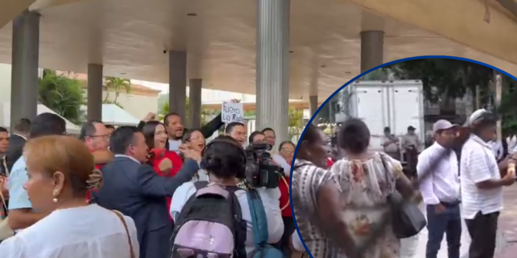 ¡Para no perder la costumbre! Diputados de Libre y bases nacionalistas protagonizan protestas en los bajos del Congreso Nacional