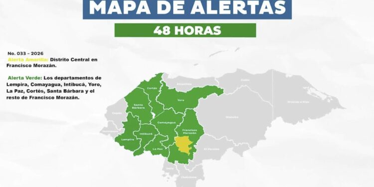 COPECO mantiene alerta amarilla para el DC y alerta verde para ocho departamentos por lluvias