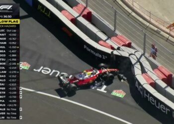 Así fue el accidente de Lewis Hamilton que obligó a detener el reloj en la FP3 del Gran Premio de España