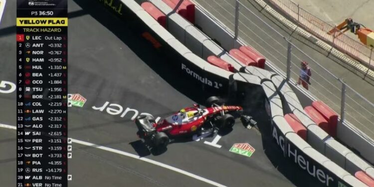 Así fue el accidente de Lewis Hamilton que obligó a detener el reloj en la FP3 del Gran Premio de España