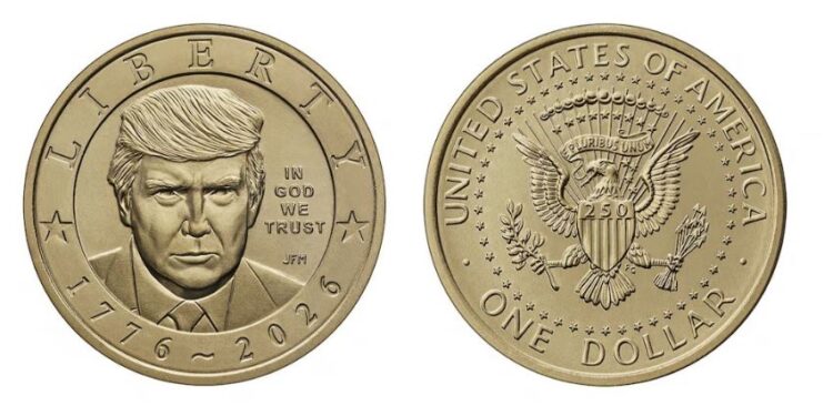 Ya están a la venta en Estados Unidos las monedas de USD 1 con la cara de Trump