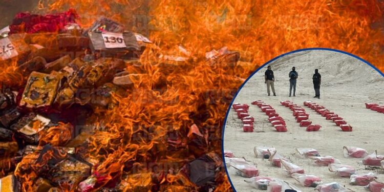 ¡Arde la droga! Incineran 2.6 toneladas de cocaína valorada en 1,000 millones de lempiras