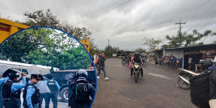¡Cero tolerancia! A punta de gas, antimotines desarmaron protesta de transportistas en carretera a Danlí