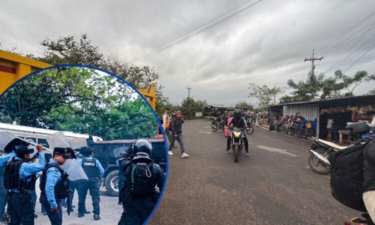 ¡Cero tolerancia! A punta de gas, antimotines desarmaron protesta de transportistas en carretera a Danlí