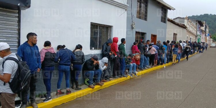 ¡Durmieron en la calle por una oportunidad! Largas filas en La Esperanza para aplicar a visas de trabajo en España