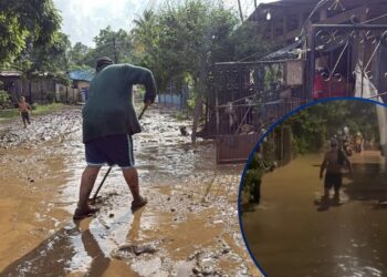 ¡Inundados en Santa Cruz de Yojoa! Al menos 45 familias afectadas por desbordamiento del río Helado