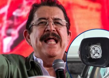 ¡Ladrones andan recios! Le “peinan” los retrovisores a la camioneta del expresidente “Mel” Zelaya