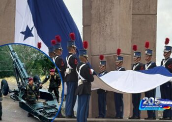 ¡Truena la capital! En solemne izado nacional, retumba el cielo con los tradicionales 21 cañonazos desde el “Juana Laínez”