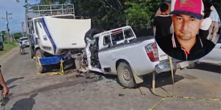 ¡En cuestión de segundos! Picop se estrella de frente contra equipo pesado y deja un muerto y un herido en Olancho