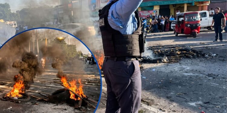 ¡Les duró poco! Antimotines desarmaron protesta de transportistas en la CA-5, Villanueva
